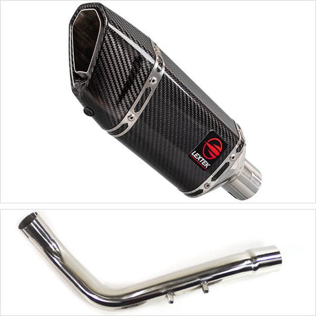 Lextek SP11C Gloss Carbon Fibre Exhaust 200mm with Link Pipe for Honda CB600 Hornet (98-02)