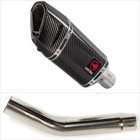Lextek SP11C Gloss Carbon Fibre Exhaust 200mm with Link Pipe for Honda CB600F Hornet (07-12)