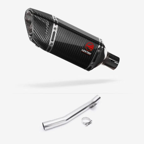 Lextek SP11C Gloss Carbon Fibre Exhaust 200mm with Link Pipe for Suzuki GSF 600 Bandit (95-06)