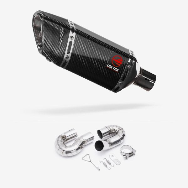 Lextek SP11C Gloss Carbon Fibre Exhaust 200mm with Link Pipe for Honda CBR1000 RR (08-13)