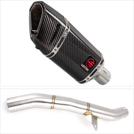 Lextek SP11C Gloss Carbon Fibre Exhaust 200mm with Link Pipe for Honda CBR600 F/FR/FS (01-02)