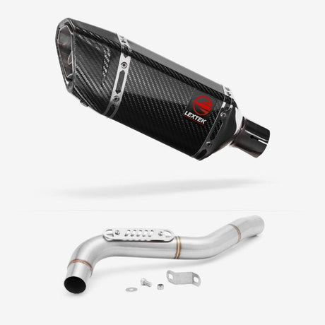 Lextek SP11C Gloss Carbon Fibre Exhaust 200mm with Link Pipe for Triumph Tiger 1050 (07-12)