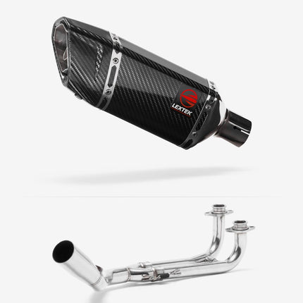 Lextek Carbon Fibre SP11C 200mm Exhaust System for Yamaha T-Max 500/530 (12-17)