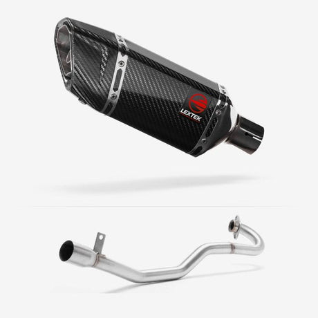 Lextek SP11C Gloss Carbon Fibre Exhaust System 200mm for Lexmoto Adrenaline (EFI) 125
