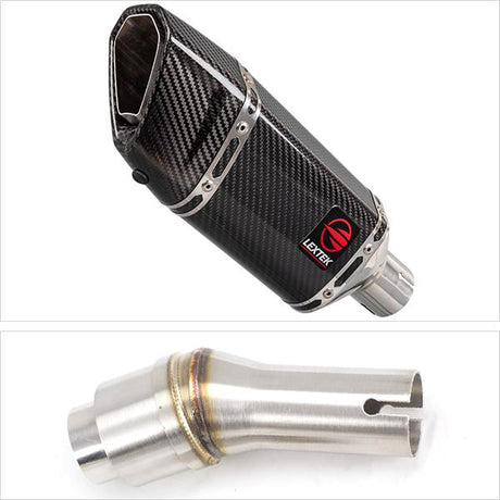 Lextek SP11C Gloss Carbon Fibre Exhaust 200mm with Link Pipe for Kawasaki Ninja 250 (08-12)