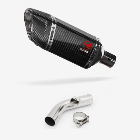 Lextek SP11C Gloss Carbon Fibre Exhaust 200mm with Link Pipe for Honda VFR800 X Crossrunner (11-14)