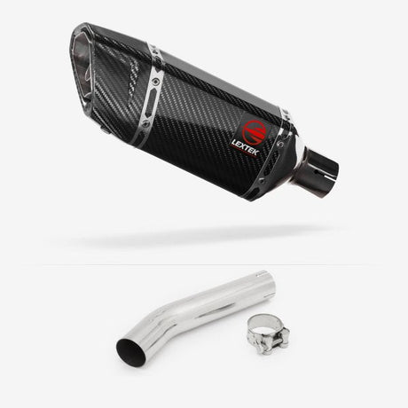 Lextek SP11C Gloss Carbon Fibre Exhaust 200mm with Link Pipe for Honda CB1300 (03-14)