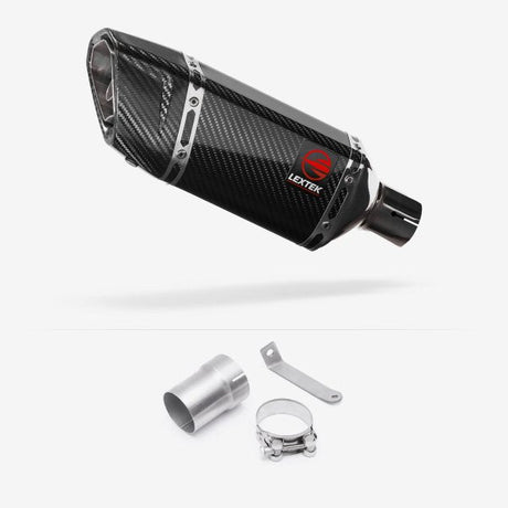 Lextek SP11C Gloss Carbon Fibre Exhaust 200mm with Link Pipe for Ducati Multistrada 1200 (15-17)