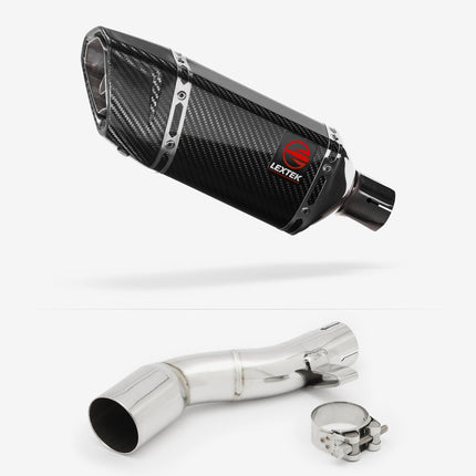 Lextek Carbon Fibre SP11C 200mm Exhaust with Link Pipe for Honda NC700/X (12-13) NC750/X (14-24)