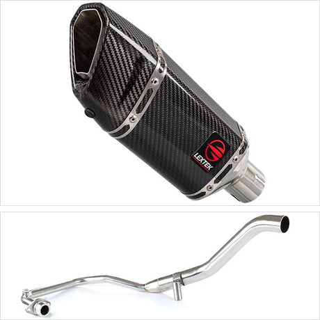 Lextek SP11C Gloss Carbon Fibre Exhaust System 200mm for Lexmoto Hawk 125