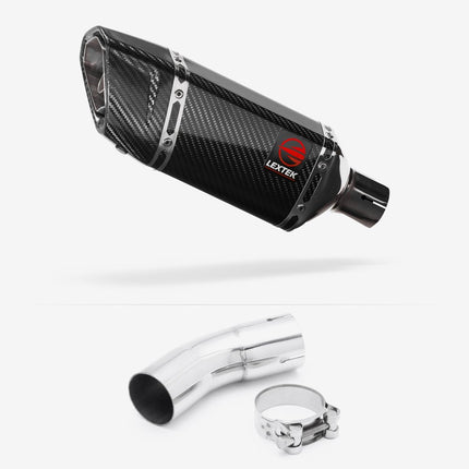 Lextek Carbon Fibre SP11C 200mm Exhaust with Link Pipe for Kawasaki Z900 RS (18-23)