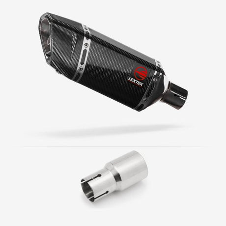 Lextek SP11C Gloss Carbon Fibre Exhaust 200mm with Link Pipe for Lexmoto Adrenaline (EFI) 125