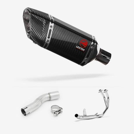 Lextek SP11C Gloss Carbon Fibre Exhaust System 200mm for Honda CMX500 Rebel (17-19)
