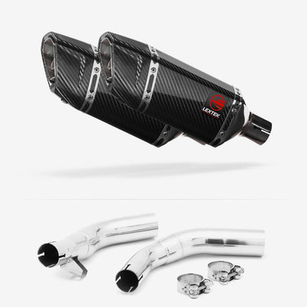 Lextek Carbon Fibre SP11C 200mm Exhaust with Link Pipes for Honda CBF1000 (06-10)