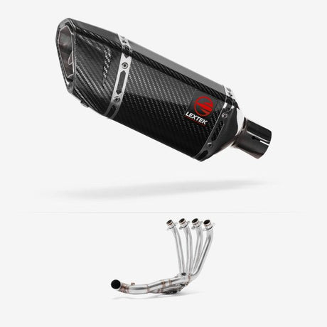 Lextek SP11C Gloss Carbon Fibre Exhaust System 200mm Low Level