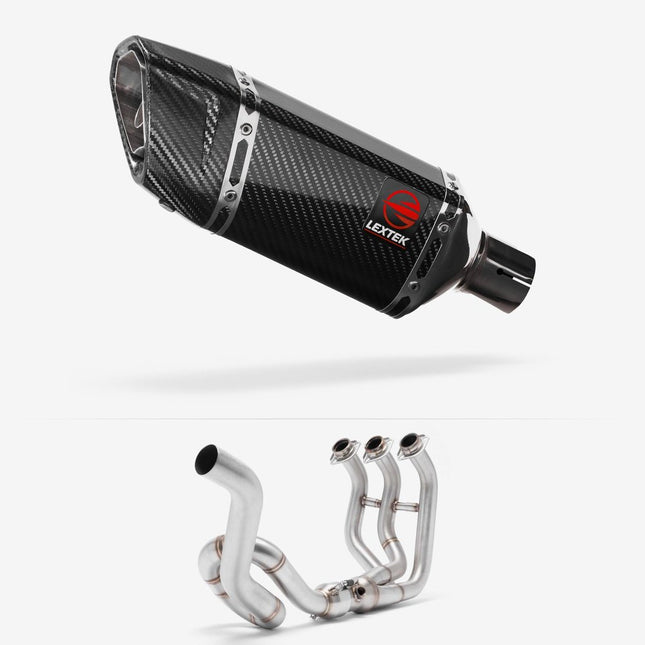 Lextek Carbon Fibre SP11C 200mm High Level Exhaust System for Yamaha MT-09 Tracer (18-20)