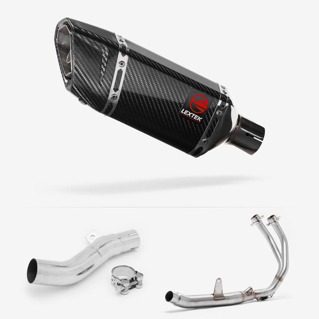 Lextek Carbon Fibre SP11C 200mm Exhaust System for Honda CB500X (16-18)