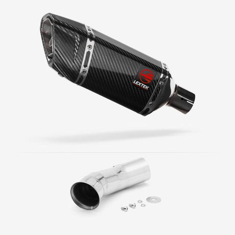 Lextek SP11C Gloss Carbon Fibre Exhaust 200mm with Link Pipe for KTM 790 Duke (18-21)