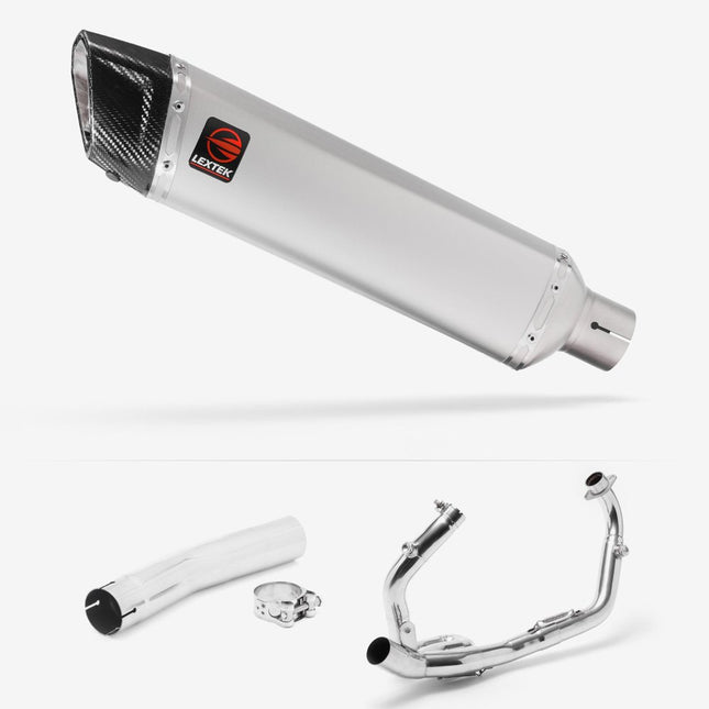 Lextek Matt Stainless Steel ST7 400mm Exhaust System for Suzuki SV650 (03-15)