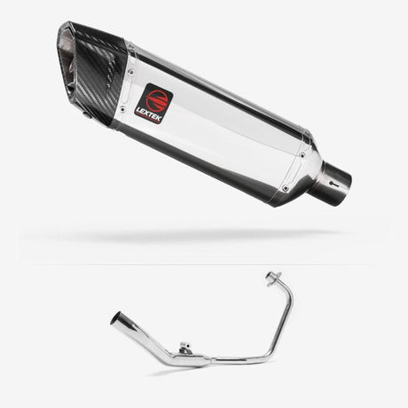 Lextek SP4 Polished Stainless Steel Exhaust System 300mm for Lexmoto XTR S 125