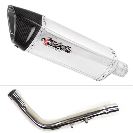 Lextek SP4 Polished Stainless Steel Exhaust 300mm with Link Pipe for Honda CB600 Hornet (98-02)