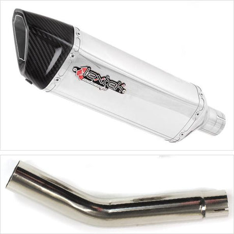 Lextek SP4 Polished Stainless Steel Exhaust 300mm with Link Pipe for Honda CB600F Hornet (07-12)