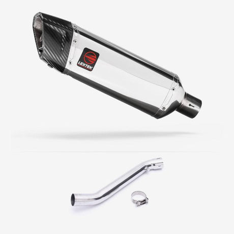 Lextek SP4 Polished Stainless Steel Exhaust 300mm with Link Pipe for Kawasaki ZX-10R Ninja (11-16)
