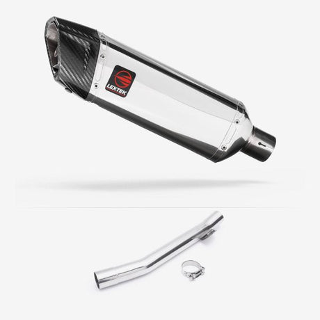 Lextek SP4 Polished Stainless Steel Exhaust 300mm with Link Pipe for Suzuki GSF 600 Bandit (95-06)