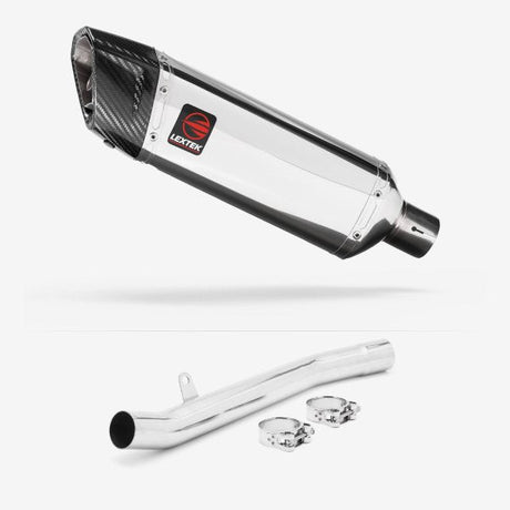 Lextek SP4 Polished Stainless Steel Exhaust 300mm with Link Pipe for Suzuki GSF1200 Bandit (96-06)