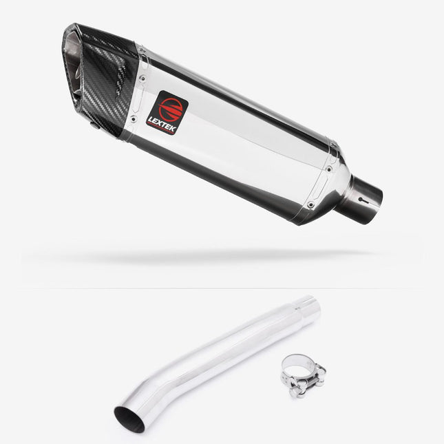 Lextek Polished Stainless Steel SP4 300mm Exhaust with Link Pipe for Suzuki GSXR 1000 (01-06)