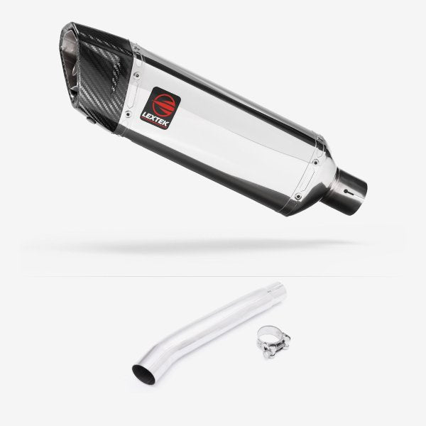 Lextek SP4 Polished Stainless Steel Exhaust 300mm with Link Pipe for Suzuki GSXR 1000 (01-06)