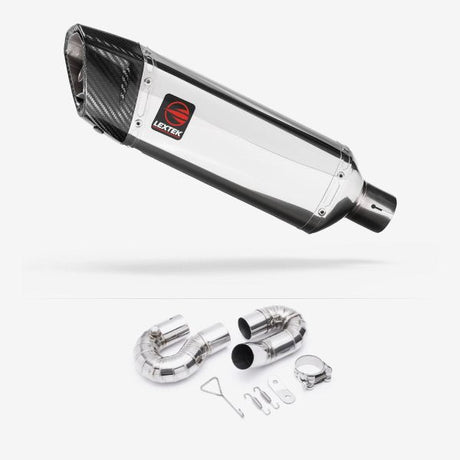 Lextek SP4 Polished Stainless Steel Exhaust 300mm with Link Pipe for Honda CBR1000 RR (08-13)