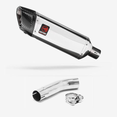 Lextek SP4 Polished Stainless Steel Exhaust 300mm with Link Pipe for Suzuki GSXR 600/750 (11- )