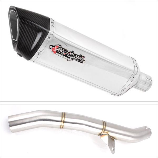 Lextek SP4 Polished Stainless Steel Exhaust 300mm with Link Pipe for Honda CBR600 F/FR/FS (01-02)
