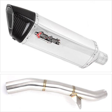 Lextek SP4 Polished Stainless Steel Exhaust 300mm with Link Pipe for Honda CBR600 F/FR/FS (01-02)