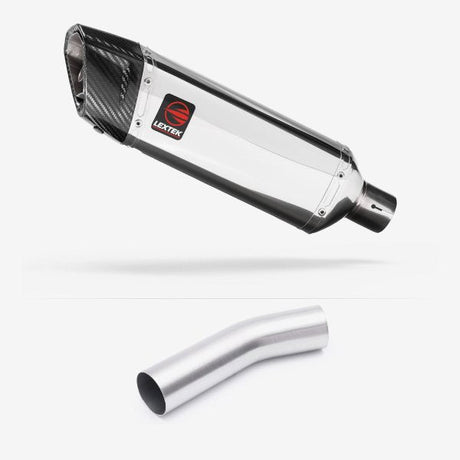 Lextek SP4 Polished Stainless Steel Exhaust 300mm with Link Pipe for Kawasaki ZX-10R Ninja (08-10)