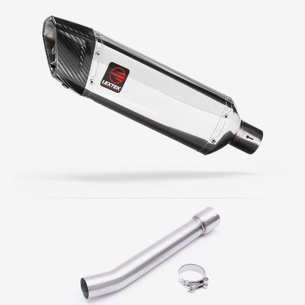 Lextek Polished Stainless Steel SP4 300mm Exhaust with Link Pipe for Yamaha FZS 1000 (00-05)