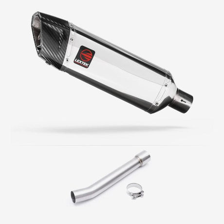 Lextek SP4 Polished Stainless Steel Exhaust 300mm with Link Pipe for Yamaha FZS 1000 (00-05)