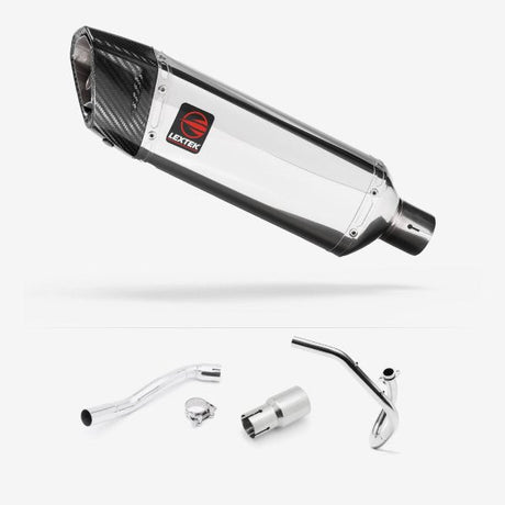 Lextek SP4 Polished Stainless Steel Exhaust System 300mm for Pulse XF250GY (06-15)