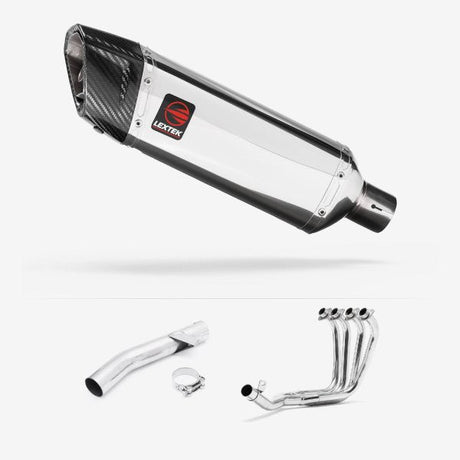Lextek SP4 Polished Stainless Steel Exhaust System 300mm for Yamaha FZS 600 Fazer (97-03)