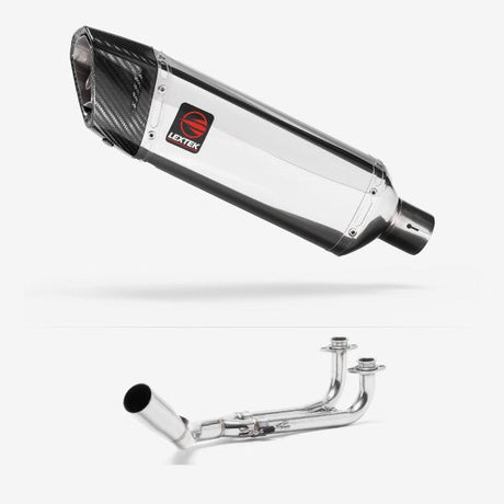 Lextek SP4 Polished Stainless Steel Exhaust System 300mm for Yamaha T-Max 530 (14-16)