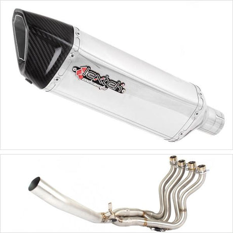 Lextek SP4 Polished Stainless Steel Exhaust System 300mm for Suzuki GSXR 1000 (12-16)