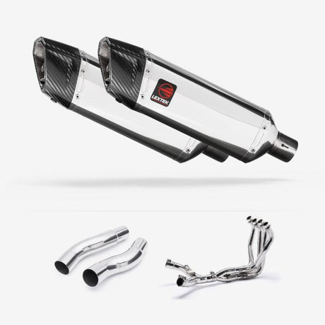 Lextek SP4 Polished Stainless Steel Exhaust System 300mm for Kawasaki Z1000 (10-19)
