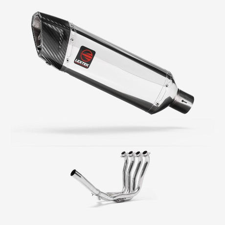 Lextek SP4 Polished Stainless Steel Exhaust System 300mm for Suzuki GSXR 1000 (01-06)
