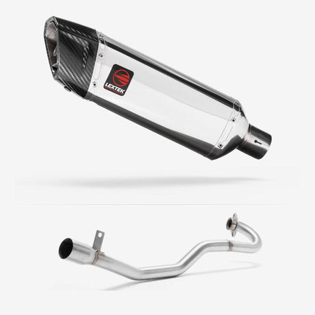 Lextek SP4 Polished Stainless Steel Exhaust System 300mm for Lexmoto Adrenaline (EFI) 125