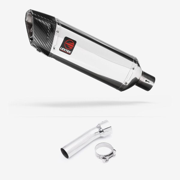 Lextek SP4 Polished Stainless Steel Exhaust 300mm with Link Pipe for BMW R 1200 GS (13-18)