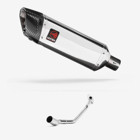Lextek SP4 Polished Stainless Steel Exhaust System 300mm for Peugeot Speedfight 3 125 (09-16)