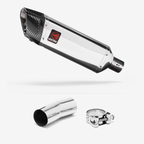 Lextek SP4 Polished Stainless Steel Exhaust 300mm with Link Pipe for Suzuki GSXR 1000 (12-22)