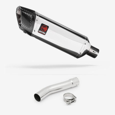 Lextek SP4 Polished Stainless Steel Exhaust 300mm with Link Pipe for Yamaha XJR 1300 (07-16)