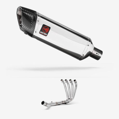 Lextek SP4 Polished Stainless Steel Exhaust System 300mm for Honda CBR650F/CB650F (14-19)